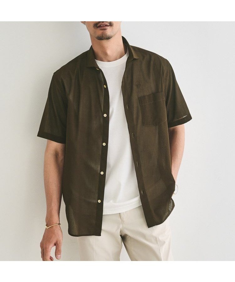 【タケオキクチ/TAKEO KIKUCHI / MEN】の接触冷感付き ローン 半袖シャツ インテリア・キッズ・メンズ・レディースファッション・服の通販 founy(ファニー) 　ファッション　Fashion　メンズファッション　Fashion for Men　ポケット　Pocket, Pocket Detail　半袖　Short Sleeve, Half Sleeve　夏　Summer　羽織　Haori, Light Jacket　軽量　Lightweight, Ultra Light　ブラウン|ID: prp329100004623891 ipo3291000000033199835
