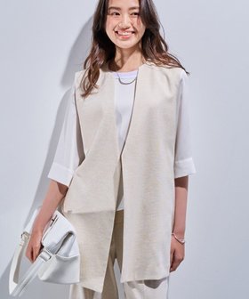 【インディヴィ/INDIVI】の【こなれSETUP/ストライプ柄】リネンライクジレジャケット 人気、トレンドファッション・服の通販 founy(ファニー) ファッション Fashion レディースファッション Fashion for Women アウター Coat / Outerwear Collection レディースジャケット・軽アウター Jackets おすすめ Recommended / Our Picks オックス Oxford Fabric カーディガン Cardigan, Knitwear ジャケット Jacket, Outerwear ストライプ Stripe, Striped Pattern セットアップ Set-Up, Coordinated Outfit トレンド Trend, Trending Now ボトム Bottoms, Lower Wear ポケット Pocket, Pocket Detail リボン Ribbon, Bow ワイド Wide, Wide Fit |ID:prp329100004623936