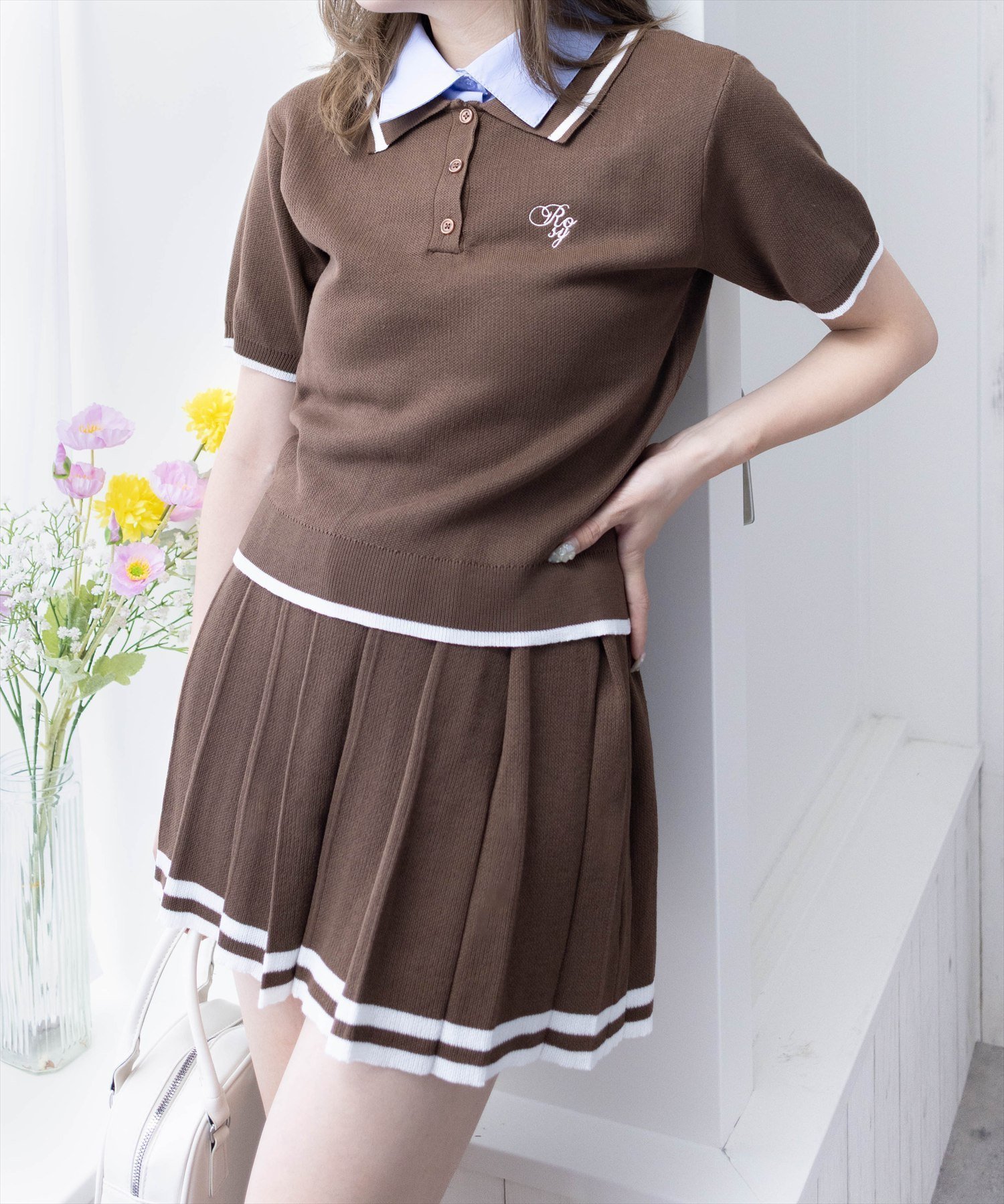 【クリア/clear】のダブルカラーポロニット スカートセットアップ インテリア・キッズ・メンズ・レディースファッション・服の通販 founy(ファニー) 　ファッション　Fashion　レディースファッション　Fashion for Women　セットアップ　Matching Sets　スカート・ミニ/ミディ/マキシ　Skirts / Mini, Midi & Maxi Skirts　スニーカー　Sneakers, Trainers　セットアップ　Set-Up, Coordinated Outfit　デニム　Denim, Jeans Material　トレンド　Trend, Trending Now　BR|ID: prp329100004623940 ipo3291000000033200717