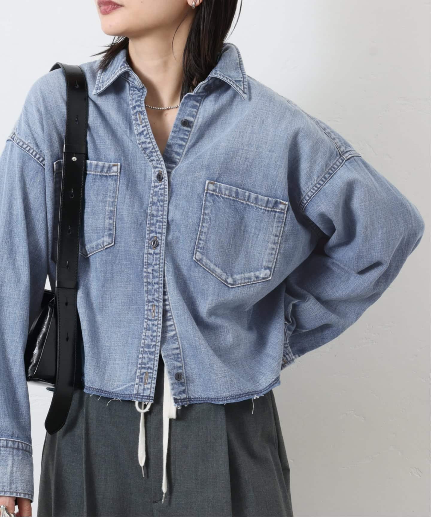 【ジャーナルスタンダード/JOURNAL STANDARD】の《追加 》ライトオンスデニムクロップドシャツ インテリア・キッズ・メンズ・レディースファッション・服の通販 founy(ファニー) 　ファッション　Fashion　レディースファッション　Fashion for Women　トップス・カットソー　Cut & Sew Tops　シャツ・ブラウス・オフィスカジュアル　Elegant Blouses & Button-Ups　2025年　2025　2025-2026秋冬・A/W　Autumn/Winter 2025–26 AW25–26　ブルー|ID: prp329100004623969 ipo3291000000033305051