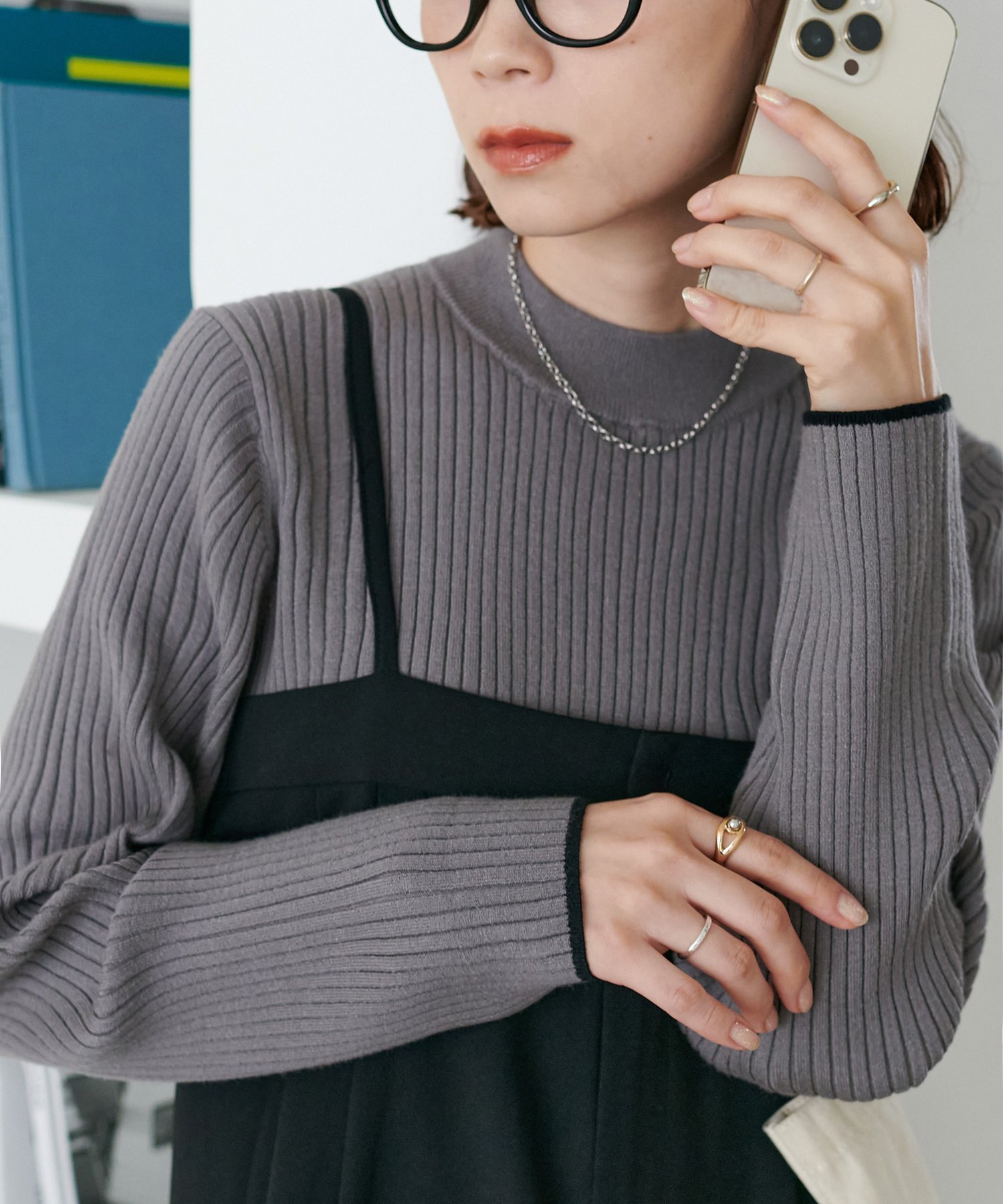 【ディスコート/Discoat】の【リバイバル/26色展開】モチモチリブパイピングハイネック《WEB限定》 インテリア・キッズ・メンズ・レディースファッション・服の通販 founy(ファニー) 　ファッション　Fashion　レディースファッション　Fashion for Women　シンプル　Simple, Minimal　フィット　Fit, Slim Fit　グレーその他1|ID: prp329100004623998 ipo3291000000033201495