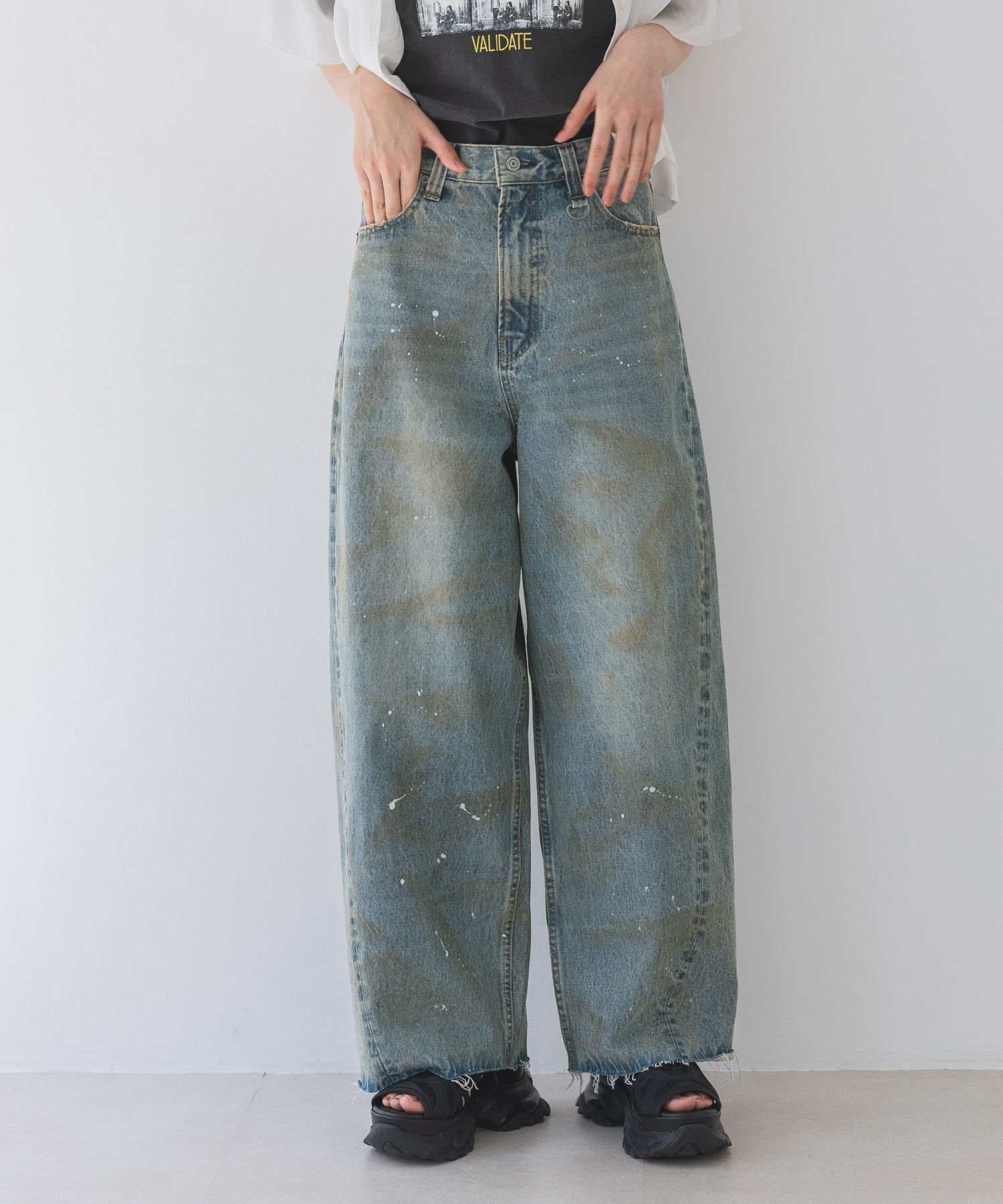 【ジーナシス/JEANASiS】のグランジカーブデニム インテリア・キッズ・メンズ・レディースファッション・服の通販 founy(ファニー) 　ファッション　Fashion　レディースファッション　Fashion for Women　おすすめ　Recommended / Our Picks　カットソー　Cut and Sewn Top　コンパクト　Compact, Small Size　デニム　Denim, Jeans Material　トレンド　Trend, Trending Now　ビンテージ　Vintage, Retro Style　ルーズ　Loose, Oversized　ブルー|ID: prp329100004624031 ipo3291000000033201812