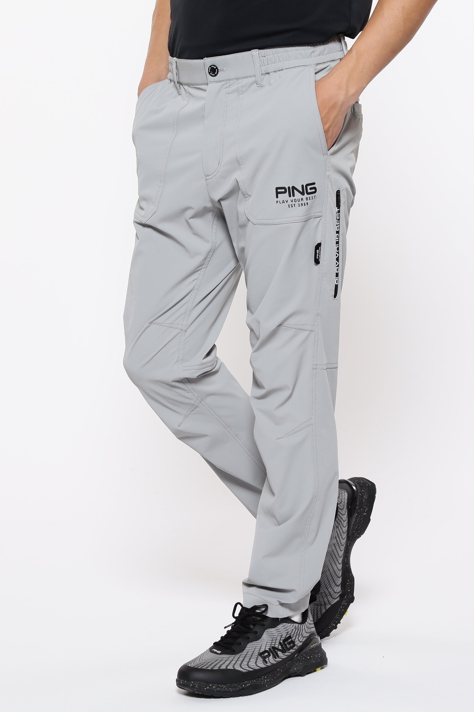 【その他のブランド/Other】の全方向ストレッチドビーテーパードパンツ PERFORMANCE (MENS) インテリア・キッズ・メンズ・レディースファッション・服の通販 founy(ファニー) 　ファッション　Fashion　メンズファッション　Fashion for Men　ボトムス　Bottoms　おすすめ　Recommended / Our Picks　シンプル　Simple, Minimal　ジップ　Zip, Zipper　ストレッチ　Stretch, Stretchy Fabric　ボトム　Bottoms, Lower Wear　ポケット　Pocket, Pocket Detail　ワーク　Workwear, Utility Style　人気　Popular, Best Seller　グレー|ID: prp329100004624180 ipo3291000000033204697