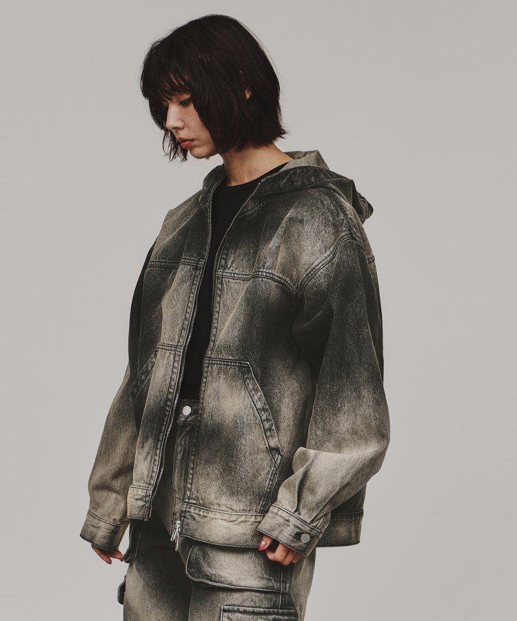 【ティーケー タケオキクチ/tk TAKEO KIKUCHI】の【セットアップ対応】フーデットデニムブルゾン 人気、トレンドファッション・服の通販 founy(ファニー) 　ファッション　Fashion　レディースファッション　Fashion for Women　アウター　Coat / Outerwear Collection　ブルゾンジャケット・スポーティアウター　Blouson Jackets　ウォッシュ　Washed Finish　ヴィンテージ　Vintage Style　コンパクト　Compact, Small Size　セットアップ　Set-Up, Coordinated Outfit　デニム　Denim, Jeans Material　トレンド　Trend, Trending Now　フロント　Front, Front Design　ブルゾン　Blouson, Bomber Jacket　ポケット　Pocket, Pocket Detail　ミックス　Mix, Mixed Style　再入荷　Restock / Back in Stock　 other-1|ID: prp329100004624214 ipo3291000000033205331