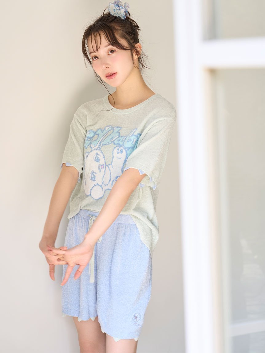 【スナイデル ホーム/SNIDEL HOME】の【限定カラーあり】【icy baby】【SorbetTouchCool】【接触冷感】ショートパンツ インテリア・キッズ・メンズ・レディースファッション・服の通販 founy(ファニー) 　ファッション　Fashion　レディースファッション　Fashion for Women　パンツ　Pants & Trousers　ショートパンツ・ハーフパンツ　High-Waisted & Relaxed Shorts　イラスト　Illustration　カーディガン　Cardigan, Knitwear　コレクション　Collection, Seasonal Line　ショート　Short, Short Length　雑誌　Magazine, Fashion Magazine　モチーフ　Motif, Design Theme　夏　Summer　LBLU[081]|ID: prp329100004624227 ipo3291000000033205692