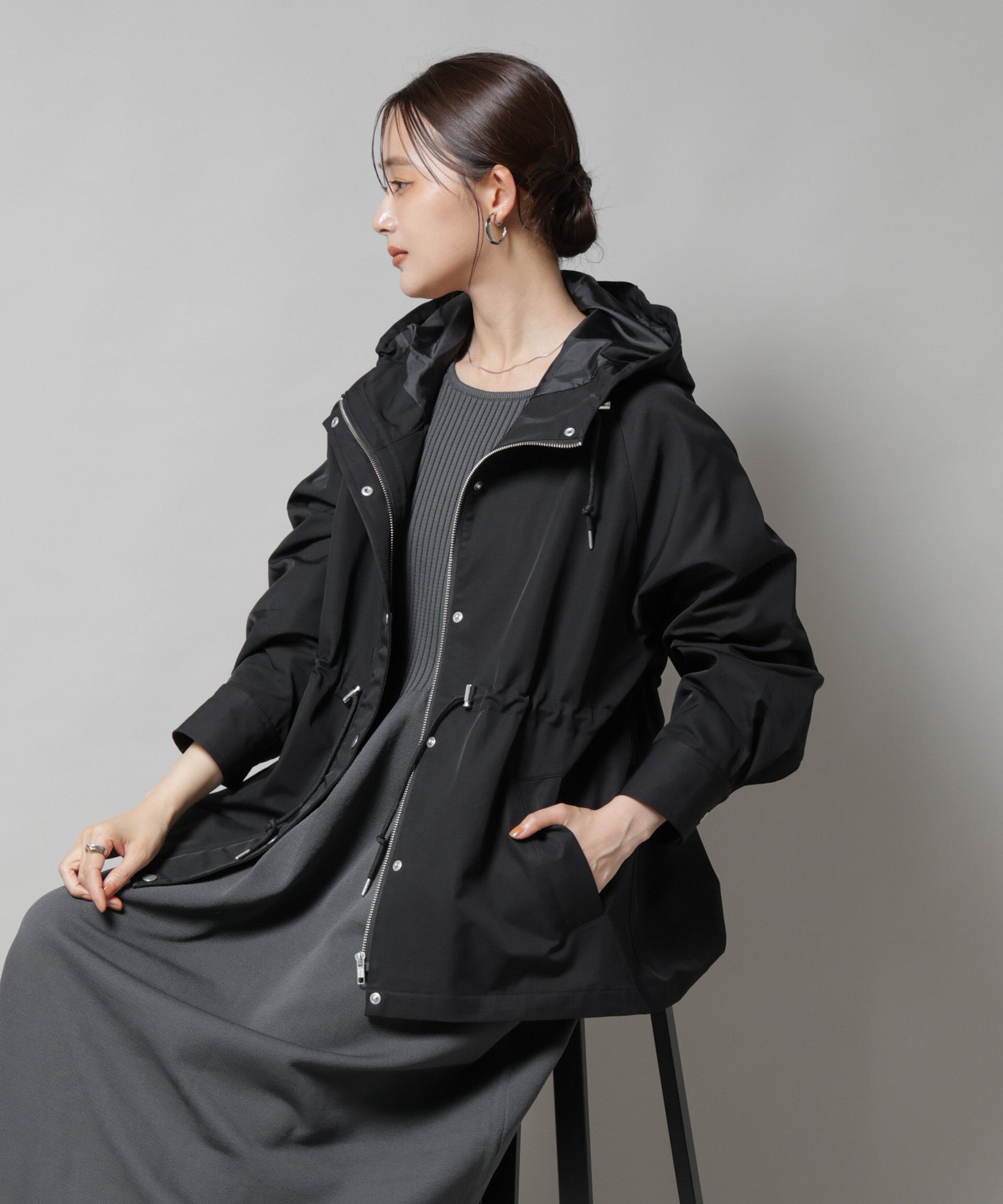 【ナノ ユニバース/nano universe】の撥水加工フードブルゾン インテリア・キッズ・メンズ・レディースファッション・服の通販 founy(ファニー) 　ファッション　Fashion　レディースファッション　Fashion for Women　アウター　Coat / Outerwear Collection　ブルゾンジャケット・スポーティアウター　Blouson Jackets　ウォッシャブル　Machine Washable　デニム　Denim, Jeans Material　フレア　Flare, Flared　ブルゾン　Blouson, Bomber Jacket　ポケット　Pocket, Pocket Detail　ワイド　Wide, Wide Fit　おすすめ　Recommended / Our Picks　旅行　Travel　ビジネス 仕事 通勤　Business / Work / Commuting　2025年　2025　2025-2026秋冬・A/W　Autumn/Winter 2025–26 AW25–26　ブラック|ID: prp329100004624267 ipo3291000000034400325