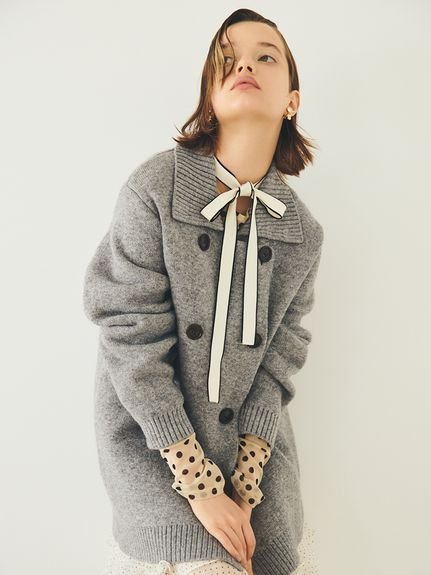 【ファーファー/FURFUR】の2WAYニットPコート インテリア・キッズ・メンズ・レディースファッション・服の通販 founy(ファニー) 　ファッション　Fashion　レディースファッション　Fashion for Women　アウター　Coat / Outerwear Collection　コート・ロングコート・ピーコート　Long Coats, Peacoats & More　Pコート　Pea Coats　クラシック　Classic, Timeless Style　タイツ　Tights, Legwear　モダン　Modern, Contemporary　ロング　Long, Long-Length　GRY[006]|ID: prp329100004624328 ipo3291000000033206985
