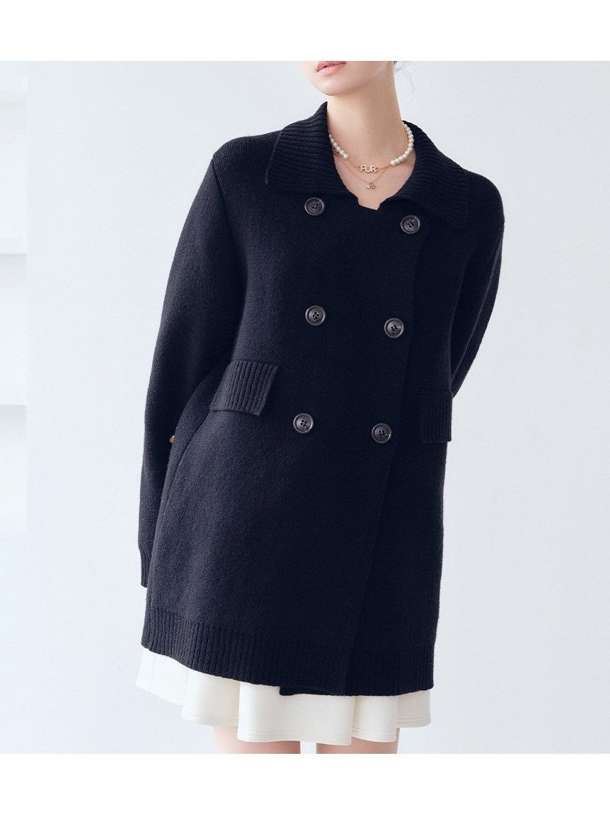 【ファーファー/FURFUR】の2WAYニットPコート インテリア・キッズ・メンズ・レディースファッション・服の通販 founy(ファニー) 　ファッション　Fashion　レディースファッション　Fashion for Women　アウター　Coat / Outerwear Collection　コート・ロングコート・ピーコート　Long Coats, Peacoats & More　Pコート　Pea Coats　クラシック　Classic, Timeless Style　タイツ　Tights, Legwear　モダン　Modern, Contemporary　ロング　Long, Long-Length　BLK[009]|ID: prp329100004624328 ipo3291000000033206987