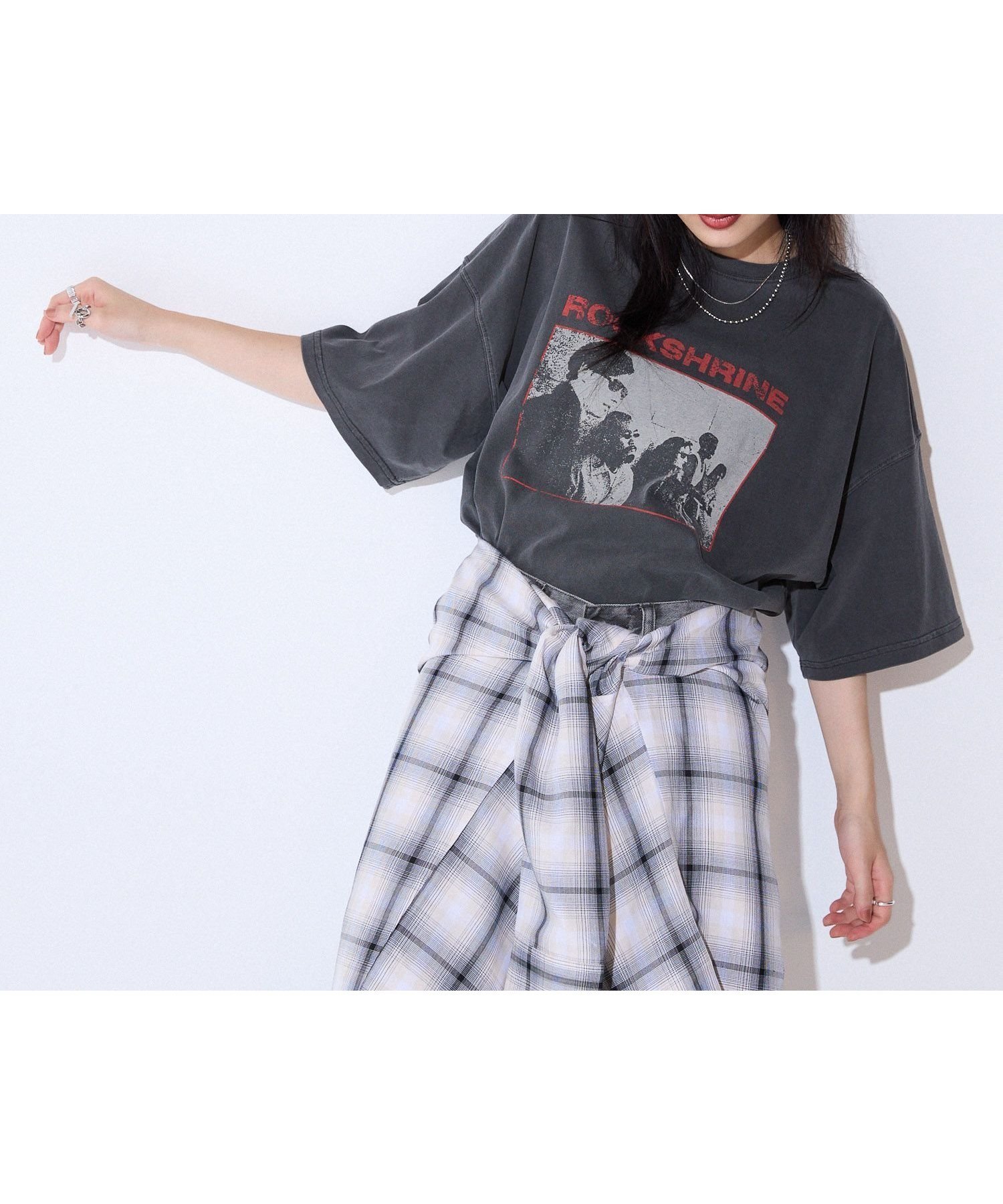 【ジーナシス/JEANASiS】のROCK TEE series/ ROCKSHRINEヴィンテージ TEE インテリア・キッズ・メンズ・レディースファッション・服の通販 founy(ファニー) 　ファッション　Fashion　レディースファッション　Fashion for Women　おすすめ　Recommended / Our Picks　インナー　Innerwear　デニム　Denim, Jeans Material　フェミニン　Feminine, Girly　プリント　Print, Printed Pattern　ベスト　Vest, Waistcoat　ボトム　Bottoms, Lower Wear　ロング　Long, Long-Length　ワイド　Wide, Wide Fit　ヴィンテージ　Vintage Style　チャコールグレー|ID: prp329100004624479 ipo3291000000033558730