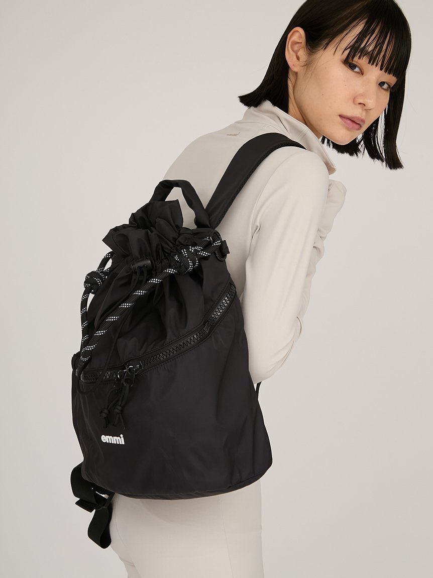 【エミ/emmi】の撥水 emmiロゴマルチバックパック インテリア・キッズ・メンズ・レディースファッション・服の通販 founy(ファニー) 　ファッション　Fashion　レディースファッション　Fashion for Women　バッグ　Bags　ショルダー　Shoulder, Shoulder Strap　巾着　Drawstring Bag, Kinchaku　BLK[009]|ID: prp329100004624930 ipo3291000000033389993