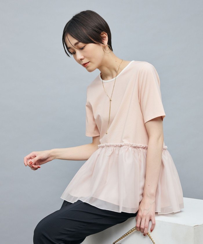 【ノーリーズ/NOLLEY'S】のポンチ×オーガンジーペプラムプルオーバーカットソー インテリア・キッズ・メンズ・レディースファッション・服の通販 founy(ファニー) https://founy.com/ ファッション Fashion レディースファッション Fashion for Women トップス・カットソー Cut & Sew Tops カジュアルプルオーバー・ニットトップス Pullovers & Knit Tops / Casual Pullovers カットソー・ベーシックTシャツ Cut-and-Sewn Tops / Stretch Tees & Basics 2025年 2025 2025-2026秋冬・A/W Autumn/Winter 2025–26 AW25–26 おすすめ Recommended / Our Picks オーガンジー Organza Fabric ギャザー Gathered, Ruffled トリミング Trimming, Decorative Edge パイピング Piping, Trim Design ペプラム Peplum, Flared Hem |ID: prp329100004624983 ipo3291000000033521536