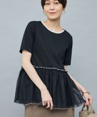 【ノーリーズ/NOLLEY'S】のポンチ×オーガンジーペプラムプルオーバーカットソー ブラック|ID: prp329100004624983 ipo3291000000033521539