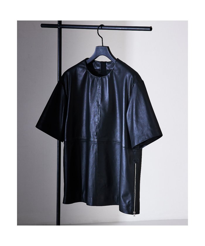 【5351プール オム/5351POUR LES HOMMES / MEN】の【セットアップ対応】レザー ジップ 半袖Tシャツ インテリア・キッズ・メンズ・レディースファッション・服の通販 founy(ファニー) https://founy.com/ ファッション Fashion メンズファッション Fashion for Men セットアップ Matching Sets おすすめ Recommended / Our Picks コーティング Coating, Coated Finish ジップ Zip, Zipper スリット Slit, Slit Detail セットアップ Set-Up, Coordinated Outfit ボックス Boxy, Box Shape メタル Metal, Metal Parts メッシュ Mesh, Net Fabric 半袖 Short Sleeve, Half Sleeve |ID: prp329100004625212 ipo3291000000033226699