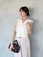 【スナイデル/SNIDEL】のSustainableチュールフリルニットプルオーバー 人気、トレンドファッション・服の通販 founy(ファニー) ファッション Fashion レディースファッション Fashion for Women トップス・カットソー Cut & Sew Tops ニット Knit Tops & Sweaters カジュアルプルオーバー・ニットトップス Pullovers & Knit Tops / Casual Pullovers おすすめ Recommended / Our Picks ウェーブ Wavy Pattern ストレート Straight, Straight Cut デコルテ Décolleté, Neckline バランス Balance, Style Balance フリル Frill, Ruffle フロント Front, Front Design ボーダー Border, Stripe リュクス Luxury, Elegant, High-End, Chic 人気 Popular, Best Seller 今季 This Season, Current Season 定番 Standard, Basic Item |ID:prp329100004625257