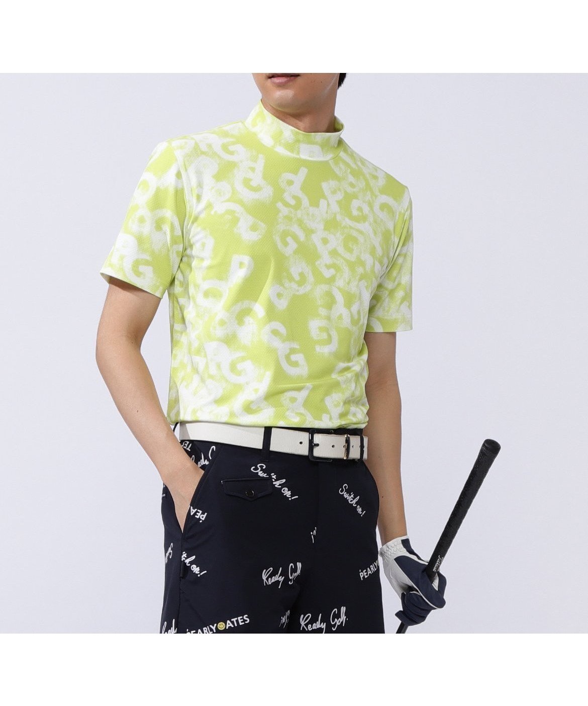 【パーリーゲイツ/PEARLY GATES / MEN】のPGロゴデニム柄Peストレッチ半袖ハイネックカットソー インテリア・キッズ・メンズ・レディースファッション・服の通販 founy(ファニー) 　ファッション　Fashion　メンズファッション　Fashion for Men　トップス・カットソー　Cut & Sew Tops　ゴルフ　Golf　ストレッチ　Stretch, Stretchy Fabric　デニム　Denim, Jeans Material　トレンド　Trend, Trending Now　半袖　Short Sleeve, Half Sleeve　吸水　Absorbent, Quick-Dry　イエロー1|ID: prp329100004625306 ipo3291000000033228739
