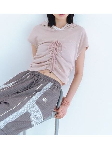 【ファーファー/FURFUR】のレーストリムフーディ インテリア・キッズ・メンズ・レディースファッション・服の通販 founy(ファニー) 　ファッション　Fashion　レディースファッション　Fashion for Women　コンパクト　Compact, Small Size　トレンド　Trend, Trending Now　フロント　Front, Front Design　夏　Summer　PNK[066]|ID: prp329100004625317 ipo3291000000033600538