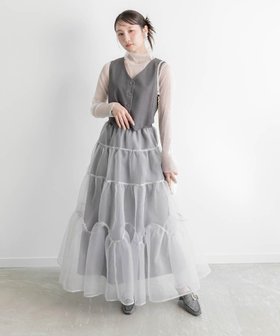 【ランダ/RANDA】のジレドッキングワンピース 人気、トレンドファッション・服の通販 founy(ファニー) ファッション Fashion レディースファッション Fashion for Women アウター Coat / Outerwear Collection インナー Innerwear コンパクト Compact, Small Size ドッキング Docking, Mixed Material フェミニン Feminine, Girly |ID:prp329100004625910