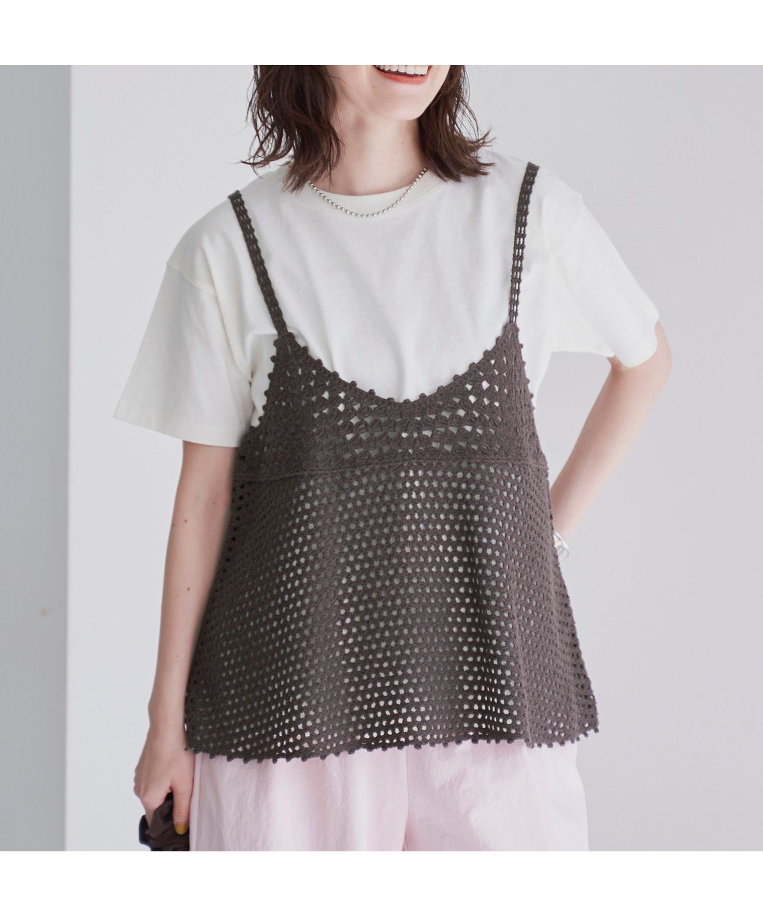 【コーエン/COEN】の【セットアイテム】クロシェVキャミセットT 人気、トレンドファッション・服の通販 founy(ファニー) 　ファッション　Fashion　レディースファッション　Fashion for Women　トップス・カットソー　Cut & Sew Tops　キャミソール&ノースリーブ　Camisoles & Sleeveless Tops　おすすめ　Recommended / Our Picks　キャミ　Camisole, Cami Top　キャミソール　Camisole, Spaghetti Strap Top　クロシェ　Crochet, Knitted Lace　トレンド　Trend, Trending Now　秋　Autumn　 other-1|ID: prp329100004625973 ipo3291000000033823566
