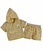 【モイモルン/moimoln / KIDS】の【セットアップ】アニマルチェッカーアノラックトップス パンツ イエロー|ID: prp329100004625990 ipo3291000000033461597