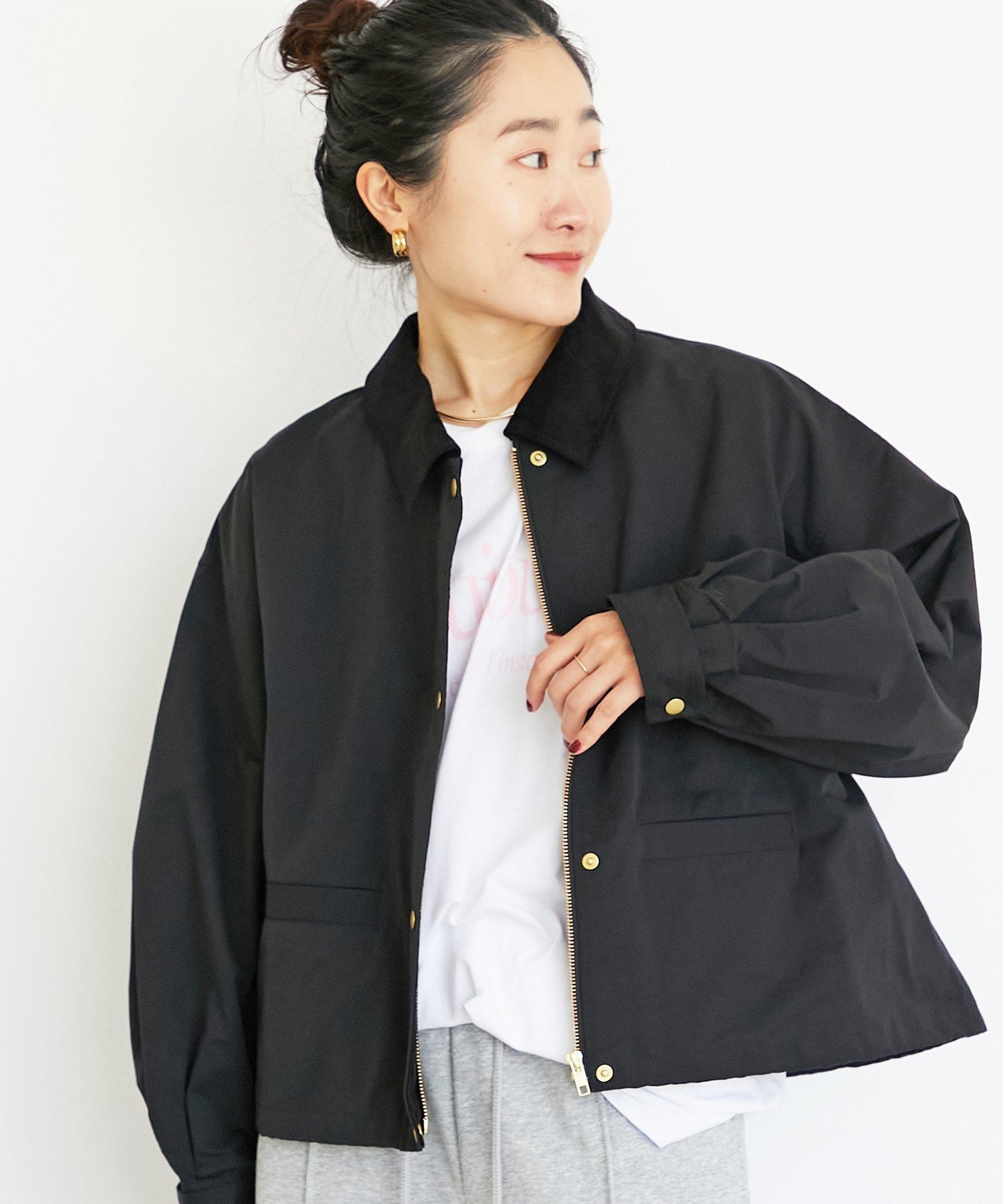 【ルクールブラン/le.coeur blanc】のグログラン配色ジャケット インテリア・キッズ・メンズ・レディースファッション・服の通販 founy(ファニー) 　ファッション　Fashion　レディースファッション　Fashion for Women　アウター　Coat / Outerwear Collection　レディースジャケット・軽アウター　Jackets　おすすめ　Recommended / Our Picks　グログラン　Grosgrain, Grosgrain Ribbon　コーデュロイ　Corduroy, Cord Fabric　ジャケット　Jacket, Outerwear　ミドル　Middle Length, Mid Height　ブラック|ID: prp329100004626018 ipo3291000000033240157