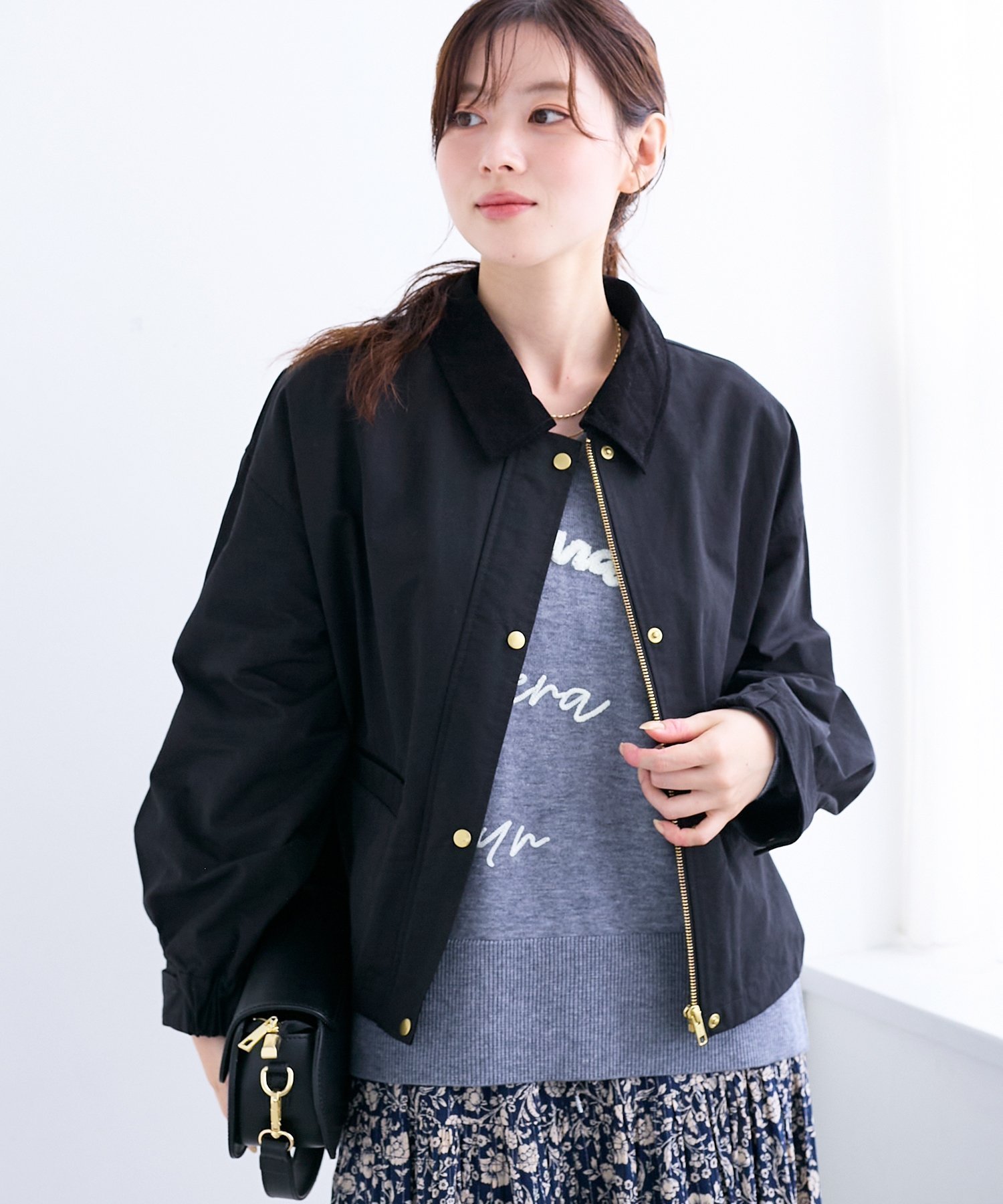 【ルクールブラン/le.coeur blanc】のグログラン配色ジャケット インテリア・キッズ・メンズ・レディースファッション・服の通販 founy(ファニー) 　ファッション　Fashion　レディースファッション　Fashion for Women　アウター　Coat / Outerwear Collection　レディースジャケット・軽アウター　Jackets　おすすめ　Recommended / Our Picks　ウェーブ　Wavy Pattern　グログラン　Grosgrain, Grosgrain Ribbon　コーデュロイ　Corduroy, Cord Fabric　ジャケット　Jacket, Outerwear　トレンド　Trend, Trending Now　ミドル　Middle Length, Mid Height　ブラック|ID: prp329100004626018 ipo3291000000034266819
