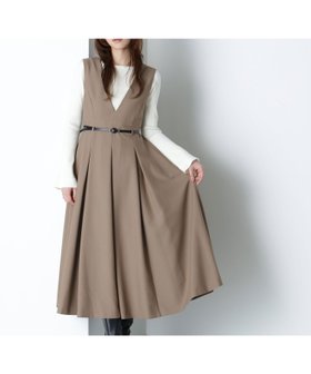 【ナチュラル ビューティー ベーシック/NATURAL BEAUTY BASIC】のベルテッドタックジャンスカ 人気、トレンドファッション・服の通販 founy(ファニー) ファッション Fashion レディースファッション Fashion for Women インナー Innerwear ツイル Twist, Twisted Detail フィット Fit, Slim Fit フレア Flare, Flared メタル Metal, Metal Parts |ID:prp329100004626765