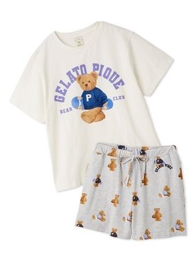 【ジェラート ピケ/gelato pique】の【ONLINE限定】スポーティーベアワンポイントTシャツ 総柄ショートパンツセット 人気、トレンドファッション・服の通販 founy(ファニー) ファッション Fashion レディースファッション Fashion for Women パンツ Pants & Trousers ショートパンツ・ハーフパンツ High-Waisted & Relaxed Shorts イエロー Yellow ショート Short, Short Length ストレッチ Stretch, Stretchy Fabric スポーツ Sports, Activewear トレンド Trend, Trending Now プリント Print, Printed Pattern モチーフ Motif, Design Theme 夏 Summer |ID:prp329100004626961