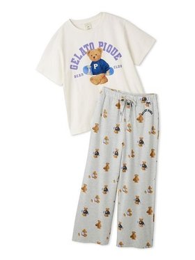 【ジェラート ピケ/gelato pique】 【ONLINE限定】スポーティーベアワンポイントTシャツ 総柄ロングパンツセット人気、トレンドファッション・服の通販 founy(ファニー) ファッション Fashion レディースファッション Fashion for Women パンツ Pants & Trousers イエロー Yellow ストレッチ Stretch, Stretchy Fabric スポーツ Sports, Activewear トレンド Trend, Trending Now プリント Print, Printed Pattern モチーフ Motif, Design Theme ロング Long, Long-Length 夏 Summer |ID:prp329100004626967