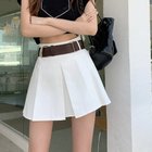 【ミニミニストア/miniministore】のミニボックススカートプリーツ ベルト付き ホワイト|ID: prp329100004626969 ipo3291000000033251945