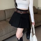【ミニミニストア/miniministore】のミニボックススカートプリーツ ベルト付き ブラック|ID: prp329100004626969 ipo3291000000033251949