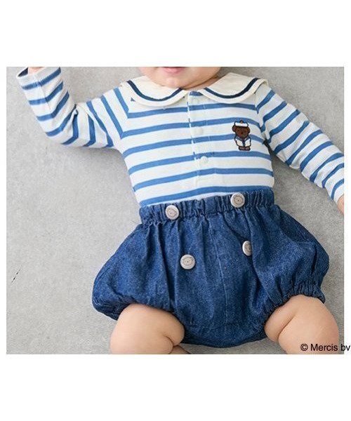 【ナルミヤ オンライン/NARUMIYA ONELINE / KIDS】の【Miffy】セーラーロンパース インテリア・キッズ・メンズ・レディースファッション・服の通販 founy(ファニー) 　ファッション　Fashion　キッズファッション　Fashion for Kids　おすすめ　Recommended / Our Picks　キャラクター　Character, Licensed Characters　ピーチ　Peach, Soft Touch　ボーダー　Border, Stripe　ポケット　Pocket, Pocket Detail　ロンパース　Romper, Jumpsuit　夏　Summer　春　Spring　S/S・春夏　SS, Spring/Summer, Warm Season　ブルー|ID: prp329100004627019 ipo3291000000033508187