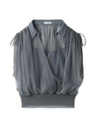 【フレイ アイディー/FRAY I.D】のチュールドッキングカシュクールカットソー 人気、トレンドファッション・服の通販 founy(ファニー) ファッション Fashion レディースファッション Fashion for Women トップス・カットソー Cut & Sew Tops カットソー・ベーシックTシャツ Cut-and-Sewn Tops / Stretch Tees & Basics インナー Innerwear エレガント 上品 Elegant ヴィンテージ Vintage Style カシュクール Wrap Design キャミ Camisole, Cami Top キャミソール Camisole, Spaghetti Strap Top シャーリング Shirring, Ruched ジャケット Jacket, Outerwear チュール Tulip, Tulip Motif ドッキング Docking, Mixed Material フィット Fit, Slim Fit リボン Ribbon, Bow thumbnail BLU[086]|ID: prp329100004627021 ipo3291000000033496274