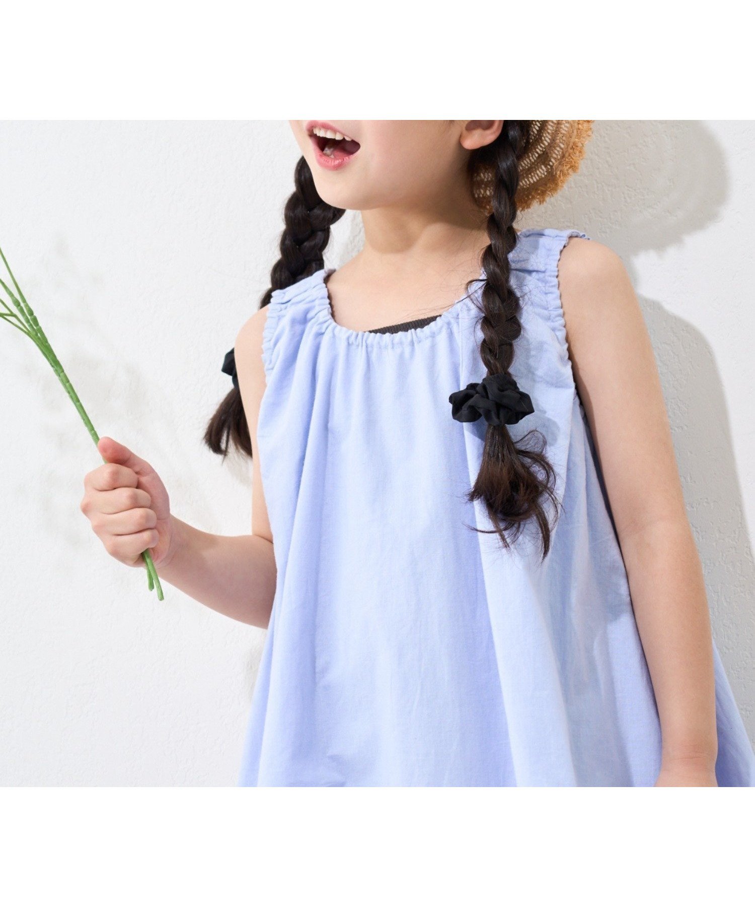 【チャオパニックティピー/CIAOPANIC TYPY / KIDS】の【KIDS】【India】バルーンギャザーワンピース インテリア・キッズ・メンズ・レディースファッション・服の通販 founy(ファニー) 　ファッション　Fashion　キッズファッション　Fashion for Kids　ワンピース　Dresses　インド　Indian Textile　ギャザー　Gathered, Ruffled　シンプル　Simple, Minimal　ジュート　Jute, Natural Fiber　バルーン　Balloon, Balloon Silhouette　おすすめ　Recommended / Our Picks　夏　Summer　サックスブルー|ID: prp329100004627050 ipo3291000000033297459
