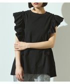 【フリークスストア/FREAK'S STORE】のオーガニックコットン フリルトップス / 肩フリルデザイントップス / バックスリットフレンチスリーブTシャツ 25SS ブラック|ID: prp329100004627063 ipo3291000000033836511