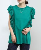 【フリークスストア/FREAK'S STORE】のオーガニックコットン フリルトップス / 肩フリルデザイントップス / バックスリットフレンチスリーブTシャツ 25SS グリーン|ID: prp329100004627063 ipo3291000000033836512