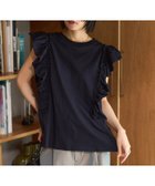【フリークスストア/FREAK'S STORE】のオーガニックコットン フリルトップス / 肩フリルデザイントップス / バックスリットフレンチスリーブTシャツ 25SS ネイビー|ID: prp329100004627063 ipo3291000000033836513