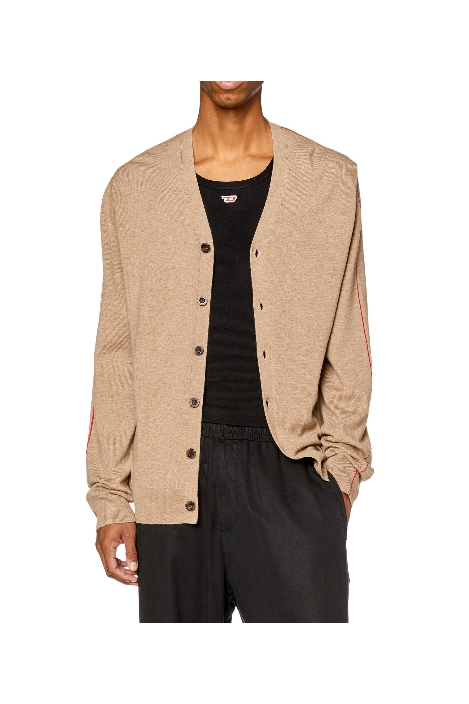 【ディーゼル/DIESEL / MEN】のメンズ カーディガン ウールカシミヤ インテリア・キッズ・メンズ・レディースファッション・服の通販 founy(ファニー) 　ファッション　Fashion　メンズファッション　Fashion for Men　おすすめ　Recommended / Our Picks　カットソー　Cut and Sewn Top　カーディガン　Cardigan, Knitwear　トレンド　Trend, Trending Now　プレーン　Plain, Simple　ベーシック　Basic, Essential　ミックス　Mix, Mixed Style　メンズ　Men's, Menswear　無地　Plain, Solid Color　ライトブラウン|ID: prp329100004627209 ipo3291000000033256013
