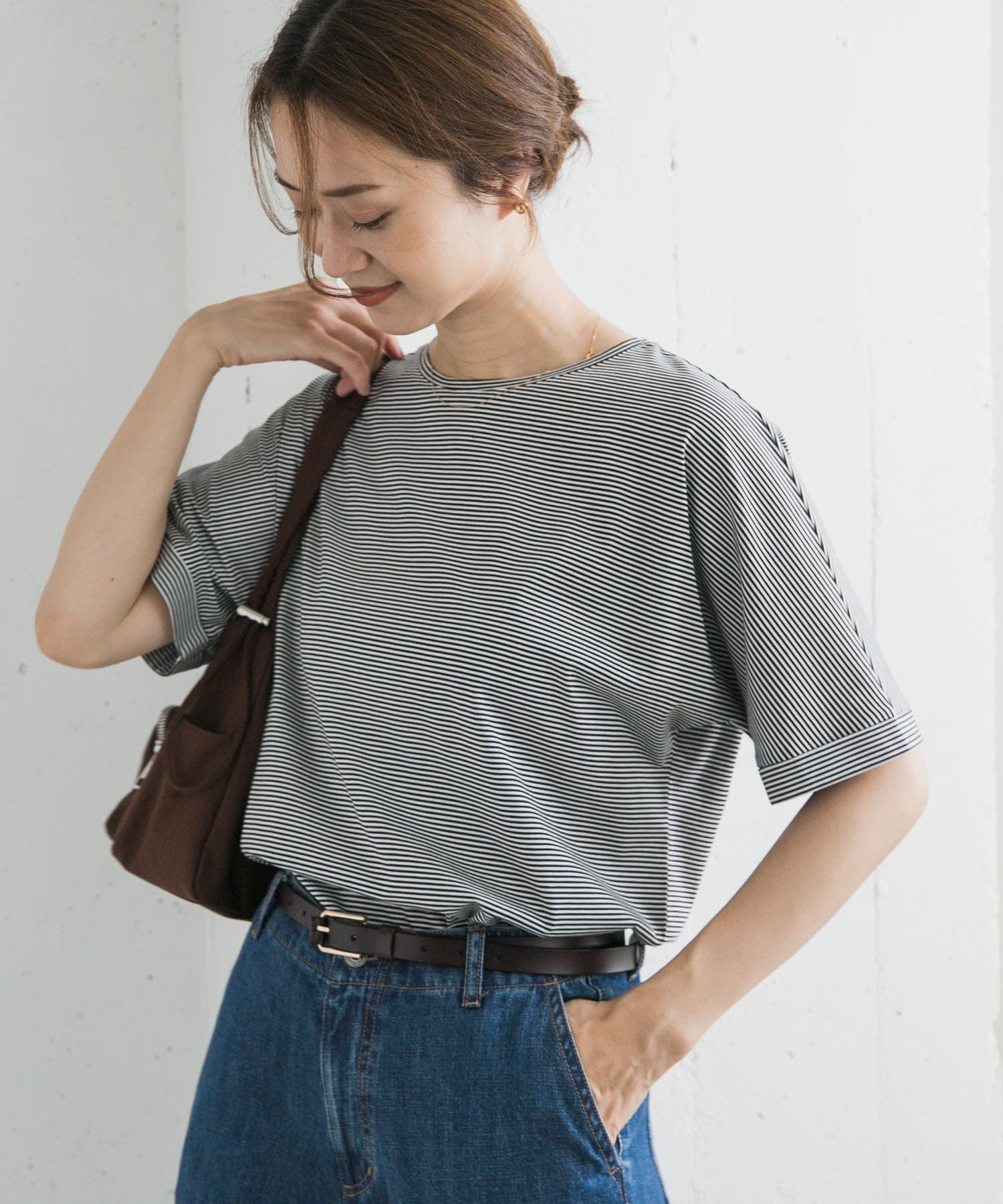 【アーバンリサーチ ドアーズ/URBAN RESEARCH DOORS】の『UVカット/接触冷感 /マシンウォッシャブル』シルキーコットンロールスリーブプルオーバー インテリア・キッズ・メンズ・レディースファッション・服の通販 founy(ファニー) 　ファッション　Fashion　レディースファッション　Fashion for Women　トップス・カットソー　Cut & Sew Tops　カジュアルプルオーバー・ニットトップス　Pullovers & Knit Tops / Casual Pullovers　2025年　2025　2025春夏・S/S　Spring/Summer 2025 SS25　なめらか　Smooth, Silky Texture　カットソー　Cut and Sewn Top　シルク　Silk, 100% Silk　フィット　Fit, Slim Fit　夏　Summer　S/S・春夏　SS, Spring/Summer, Warm Season　BORDER|ID: prp329100004627214 ipo3291000000033256121