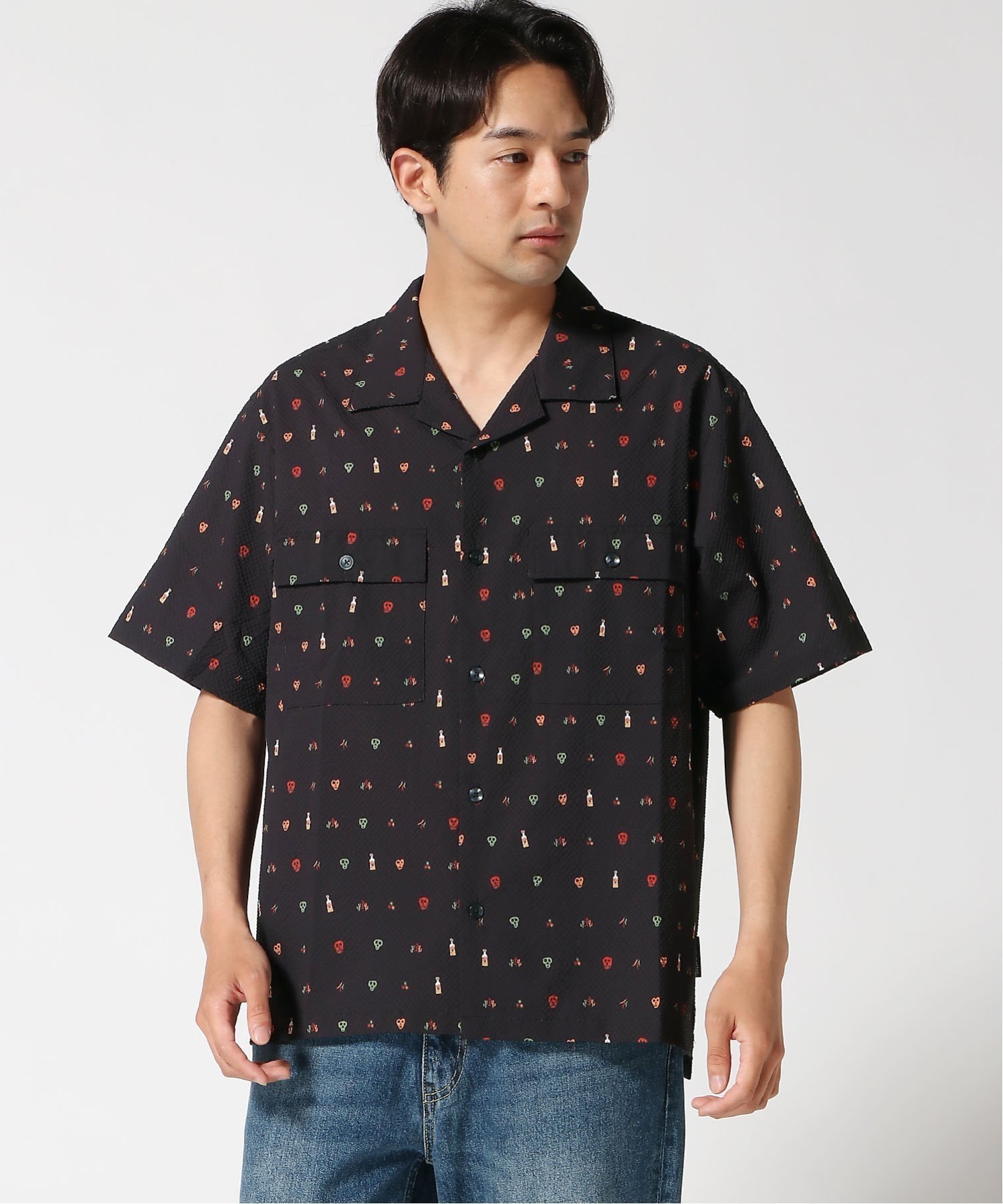 【ジムマスター/gym master / MEN】のgym master/ULシアサッカーハッピーペイントシャツ インテリア・キッズ・メンズ・レディースファッション・服の通販 founy(ファニー) 　ファッション　Fashion　メンズファッション　Fashion for Men　クラシカル　Classical, Vintage-Inspired　軽量　Lightweight, Ultra Light　スポーツ　Sports, Activewear　セットアップ　Set-Up, Coordinated Outfit　フラップ　Flap, Flap Pocket　ポケット　Pocket, Pocket Detail　リラックス　Relax, Relaxed Fit　ワーク　Workwear, Utility Style　メキシコ柄|ID: prp329100004627227 ipo3291000000033294470