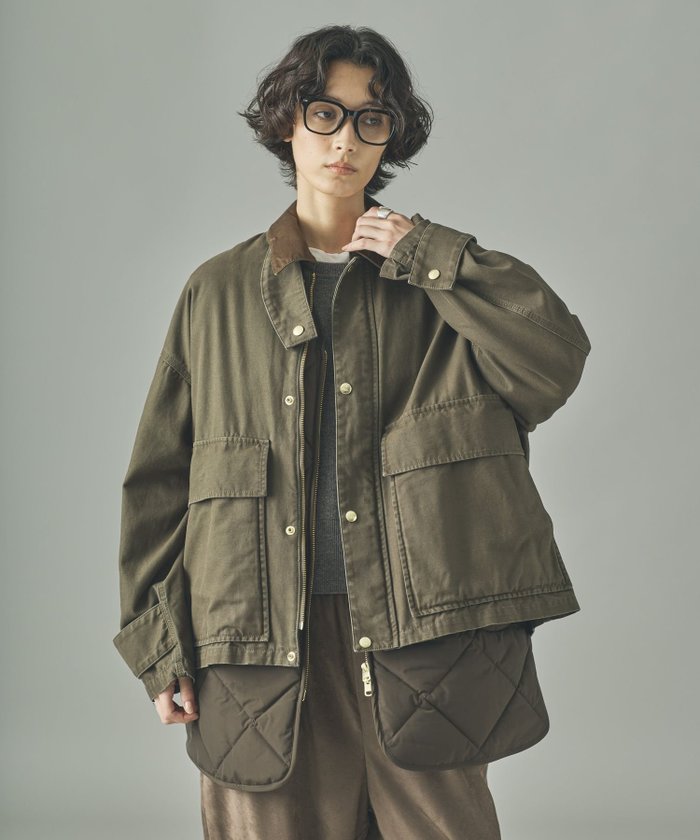 【カレンソロジー/Curensology】のコットンワークブルゾン インテリア・キッズ・メンズ・レディースファッション・服の通販 founy(ファニー) https://founy.com/ ファッション Fashion レディースファッション Fashion for Women アウター Coat / Outerwear Collection ブルゾンジャケット・スポーティアウター Blouson Jackets インナー Innerwear エレガント 上品 Elegant ヴィンテージ Vintage Style キルティング Quilted, Quilting サテン Satin, Glossy Fabric ショート Short, Short Length ジャケット Jacket, Outerwear バランス Balance, Style Balance フロント Front, Front Design ブルゾン Blouson, Bomber Jacket ベスト Vest, Waistcoat ポケット Pocket, Pocket Detail ワーク Workwear, Utility Style |ID: prp329100004627241 ipo3291000000033256740