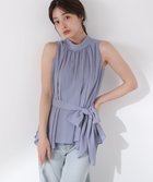 【プロポーション ボディドレッシング/PROPORTION BODY DRESSING】のベルト付楊柳ブラウス ブルー|ID: prp329100004627276 ipo3291000000033339028