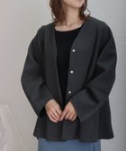 【その他のブランド/Other】のダンボールポンチノーカラーフレアーブルゾン チャコールグレー|ID: prp329100004627284 ipo3291000000033257713