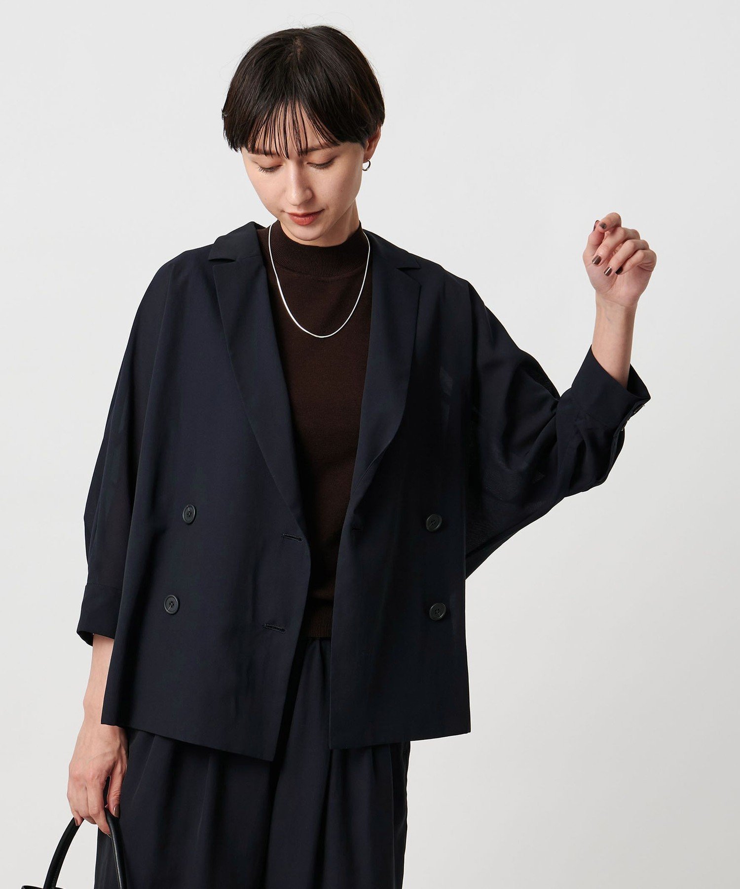 【ユナイテッドアローズ/UNITED ARROWS】のシアー ドルマン ブラウス ジャケット ウォッシャブル インテリア・キッズ・メンズ・レディースファッション・服の通販 founy(ファニー) 　ファッション　Fashion　レディースファッション　Fashion for Women　アウター　Coat / Outerwear Collection　レディースジャケット・軽アウター　Jackets　おすすめ　Recommended / Our Picks　ウォッシャブル　Machine Washable　シアー　Sheer, See-Through　ジャケット　Jacket, Outerwear　セットアップ　Set-Up, Coordinated Outfit　バランス　Balance, Style Balance　ボトム　Bottoms, Lower Wear　夏　Summer　羽織　Haori, Light Jacket　NAVY|ID: prp329100004627314 ipo3291000000033258415