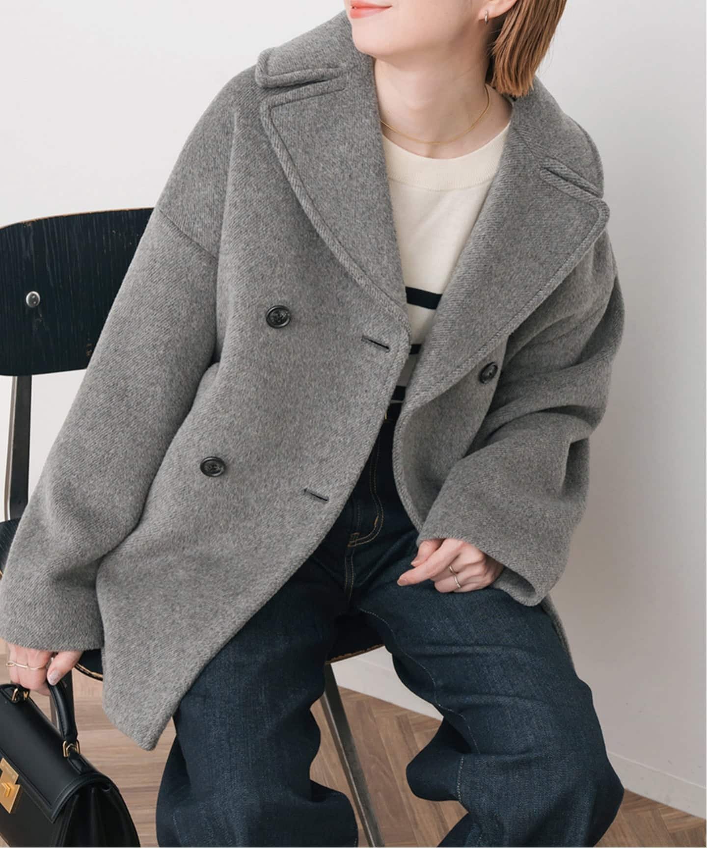 【スピック&スパン/Spick & Span】の《追加》TICCA / ティッカ ピーコート インテリア・キッズ・メンズ・レディースファッション・服の通販 founy(ファニー) 　ファッション　Fashion　レディースファッション　Fashion for Women　アウター　Coat / Outerwear Collection　コート・ロングコート・ピーコート　Long Coats, Peacoats & More　グラデーション　Gradient, Ombre　スタンド　Stand Collar, Upright Stand　定番　Standard, Basic Item　人気　Popular, Best Seller　ハーフ　Half, Half-Length　バランス　Balance, Style Balance　ベーシック　Basic, Essential　ポケット　Pocket, Pocket Detail　ワーク　Workwear, Utility Style　A/W・秋冬　Autumn/Winter　エレガント 上品　Elegant　グレーA|ID: prp329100004627346 ipo3291000000034179479