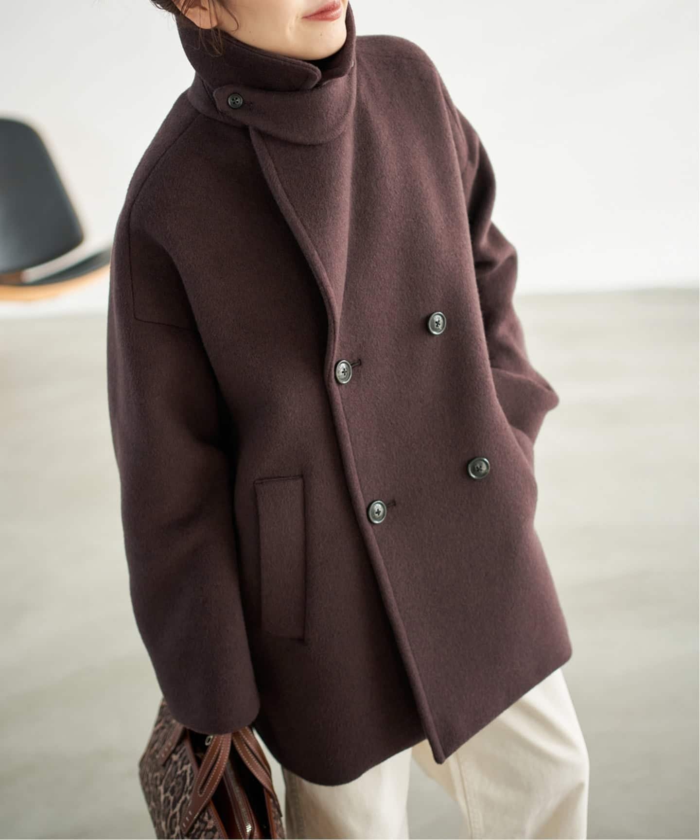 【スピック&スパン/Spick & Span】の《追加》TICCA / ティッカ ピーコート インテリア・キッズ・メンズ・レディースファッション・服の通販 founy(ファニー) 　ファッション　Fashion　レディースファッション　Fashion for Women　アウター　Coat / Outerwear Collection　コート・ロングコート・ピーコート　Long Coats, Peacoats & More　グラデーション　Gradient, Ombre　スタンド　Stand Collar, Upright Stand　定番　Standard, Basic Item　人気　Popular, Best Seller　ハーフ　Half, Half-Length　バランス　Balance, Style Balance　ベーシック　Basic, Essential　ポケット　Pocket, Pocket Detail　ワーク　Workwear, Utility Style　A/W・秋冬　Autumn/Winter　エレガント 上品　Elegant　ブラウン|ID: prp329100004627346 ipo3291000000034179482