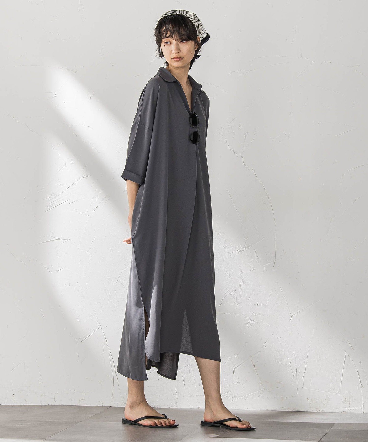 【メイソングレイ/MAYSON GREY】の【WEB限定】スキッパーチュニックワンピース≪洗濯機で洗える≫ 人気、トレンドファッション・服の通販 founy(ファニー) 　ファッション　Fashion　レディースファッション　Fashion for Women　ワンピース　Dresses　チュニック　Tunic Tops & Dresses　ジョーゼット　Georgette, Semi-Sheer Fabric　スキッパー　Skipper, Open Collar　洗える　Machine Washable　 other-1|ID: prp329100004627608 ipo3291000000033261182