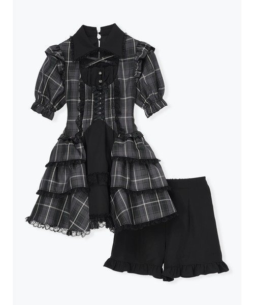 【ノエミ/NOEMIE】のゴシックドレッシーデコルテクロスセットアップ インテリア・キッズ・メンズ・レディースファッション・服の通販 founy(ファニー) 　ファッション　Fashion　レディースファッション　Fashion for Women　セットアップ　Matching Sets　おすすめ　Recommended / Our Picks　シェイプ　Shape, Slim Fit　ショート　Short, Short Length　セットアップ　Set-Up, Coordinated Outfit　フリル　Frill, Ruffle　リボン　Ribbon, Bow　レース　Lace, Lace Fabric　A柄|ID: prp329100004627609 ipo3291000000033411782