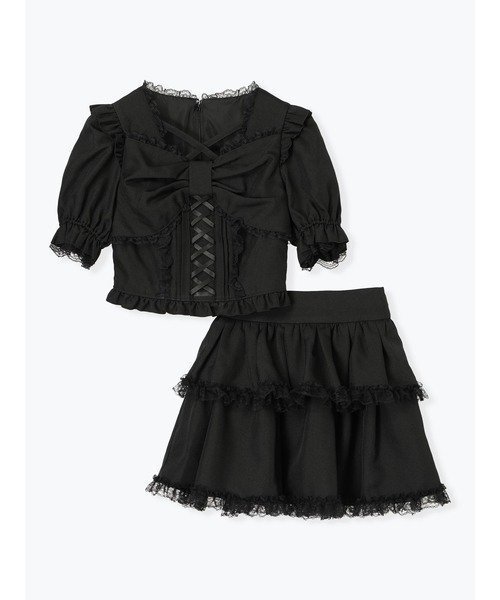 【ノエミ/NOEMIE】のデコルテチョーカーリボンセットアップ インテリア・キッズ・メンズ・レディースファッション・服の通販 founy(ファニー) 　ファッション　Fashion　レディースファッション　Fashion for Women　セットアップ　Matching Sets　インナー　Innerwear　ガーリー　Girly, Feminine Style　セットアップ　Set-Up, Coordinated Outfit　フロント　Front, Front Design　リボン　Ribbon, Bow　レース　Lace, Lace Fabric　黒|ID: prp329100004627610 ipo3291000000033411799