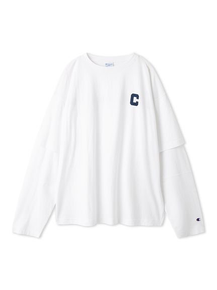【フレイ アイディー/FRAY I.D】の【Champion】レイヤードロンT インテリア・キッズ・メンズ・レディースファッション・服の通販 founy(ファニー) https://founy.com/ ファッション Fashion レディースファッション Fashion for Women トップス・カットソー Cut & Sew Tops ロングTシャツ・Tシャツ Longline T-Shirts & Tees おすすめ Recommended / Our Picks カットソー Cut and Sewn Top スリーブ Sleeve, Long Sleeve / Short Sleeve トレンド Trend, Trending Now ビッグ Big, Oversized フェミニン Feminine, Girly プリント Print, Printed Pattern ミックス Mix, Mixed Style ミニスカート Mini Skirt, Short Skirt レース Lace, Lace Fabric ロング Long, Long-Length 半袖 Short Sleeve, Half Sleeve 定番 Standard, Basic Item 春 Spring |ID: prp329100004627981 ipo3291000000033832958