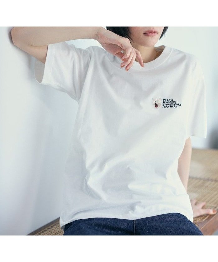 【フリークスストア/FREAK'S STORE】のオーガニックコットン アニマル刺繍プリントTシャツ CAT 25SS インテリア・キッズ・メンズ・レディースファッション・服の通販 founy(ファニー) 　ファッション　Fashion　レディースファッション　Fashion for Women　トップス・カットソー　Cut & Sew Tops　シャツ・ブラウス・オフィスカジュアル　Elegant Blouses & Button-Ups　ロングTシャツ・Tシャツ　Longline T-Shirts & Tees　2025年　2025　2025春夏・S/S　Spring/Summer 2025 SS25　おすすめ　Recommended / Our Picks　アニマル　Animal Print　サンダル　Sandals, Summer Shoes　トレンド　Trend, Trending Now　フェミニン　Feminine, Girly　フラット　Flat, Flat Shoes　プリント　Print, Printed Pattern　ワンポイント　One Point, Statement Accent　半袖　Short Sleeve, Half Sleeve　夏　Summer　S/S・春夏　SS, Spring/Summer, Warm Season　猫　Cat, Kitty　ホワイト|ID: prp329100004628056 ipo3291000000033547509